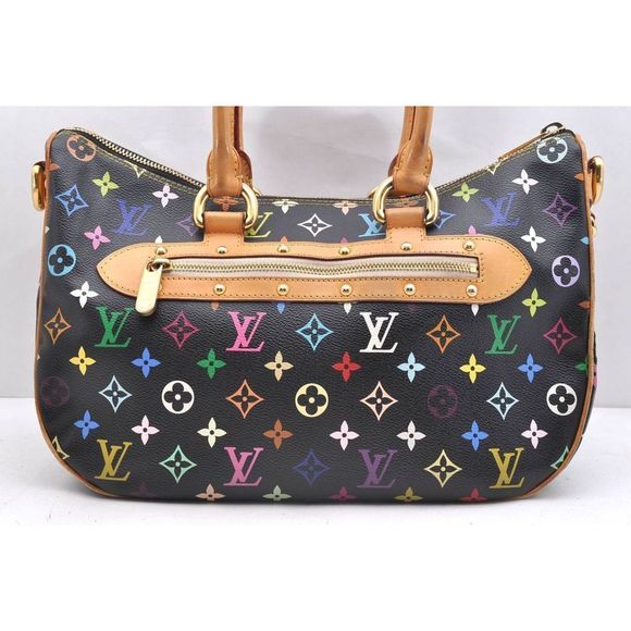 Auth Louis Vuitton Monogram Multicolor Rita 2way Hand Bag Black - Picture 2 of 12